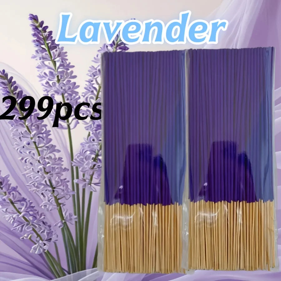 Lavendel Premium Räucherstäbchen – 57/129/299 Stück, 22 cm, 30–40 Min Brenndauer, sanfter Duft für Zuhause, Yoga & Meditation
