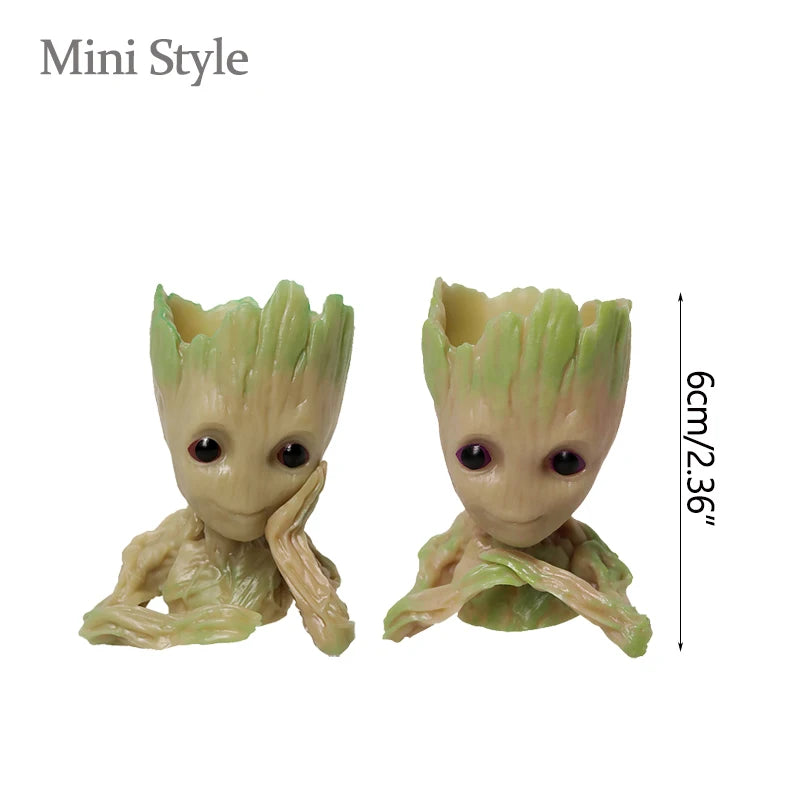 Miniatur Dekofigur 5 cm, Cartoon Baum-Männchen Desktop Ornament, Handgefertigte Büro- und Wohnraumdekoration