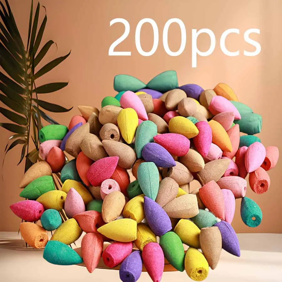 9er Pack Bunte Räucherduftstäbchen – Lang anhaltende Aromatherapie für Zuhause, Rauchfall-Effekt zur Entspannung