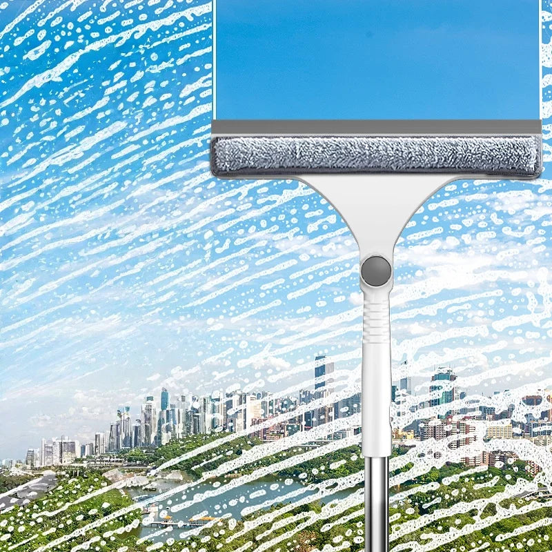 Fensterreiniger doppelseitig mit Teleskopgriff – Glaswischer für Haushalt und Auto