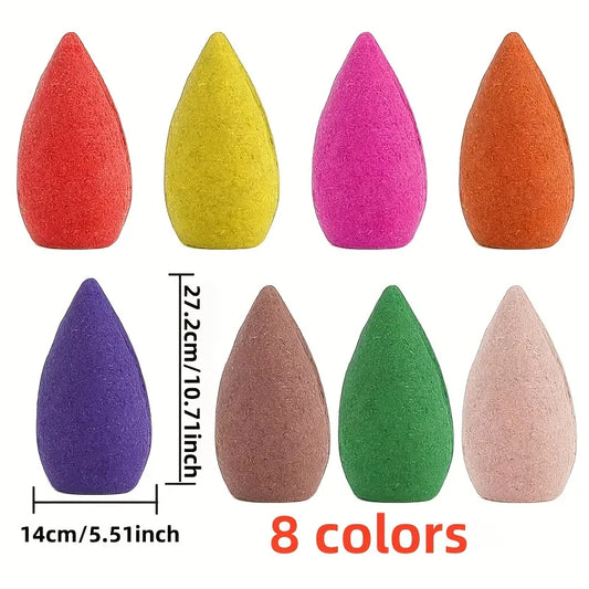 9er Pack Bunte Räucherduftstäbchen – Lang anhaltende Aromatherapie für Zuhause, Rauchfall-Effekt zur Entspannung