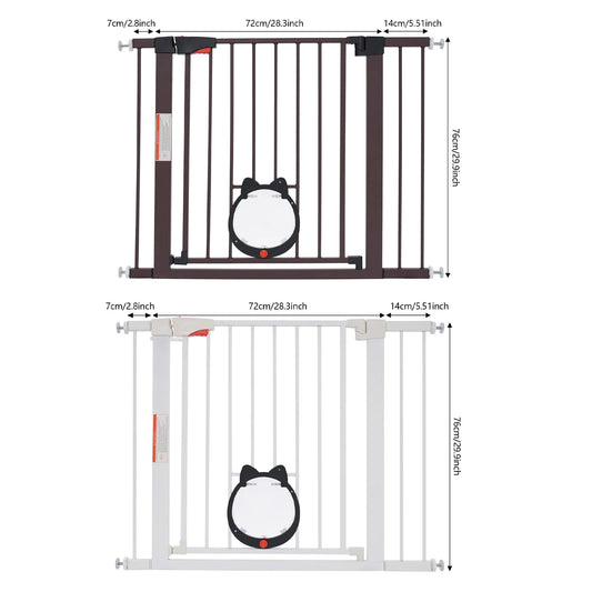 Verstellbares Haustier- und Kindergitter – Ausziehbares Sicherheitsgitter 75–103 cm für Türen, Treppen, Innenbereich