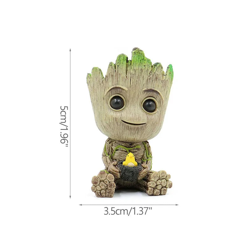 Miniatur Dekofigur 5 cm, Cartoon Baum-Männchen Desktop Ornament, Handgefertigte Büro- und Wohnraumdekoration