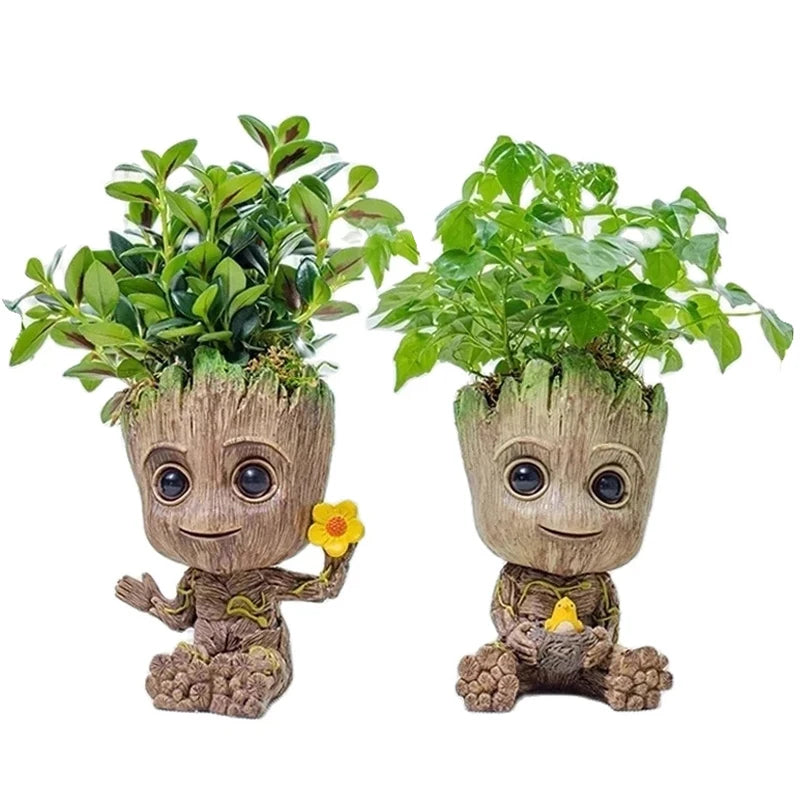 Miniatur Dekofigur 5 cm, Cartoon Baum-Männchen Desktop Ornament, Handgefertigte Büro- und Wohnraumdekoration