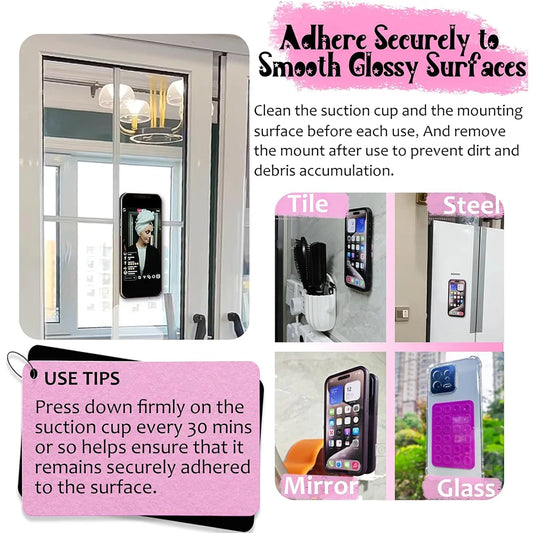 Silikon Smartphone Halter mit Saugnapf – Bunter Handy Ständer für Selfies, Videos und Tischnutzung