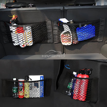 Kofferraum Netz Organizer – Elastische Auto Aufbewahrungstasche mit Klett, universell einsetzbar
