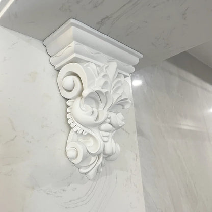 Elegante PU Zierkonsole – Geschwungenes Deko-Wandelement im französischen Stil