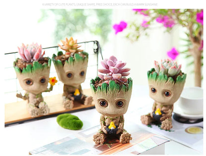 Miniatur Dekofigur 5 cm, Cartoon Baum-Männchen Desktop Ornament, Handgefertigte Büro- und Wohnraumdekoration