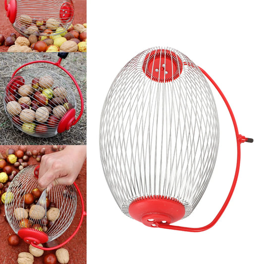 Edelstahl Nuss-Sammler – Praktischer Rollsammler für Garten, Obst & Nüsse