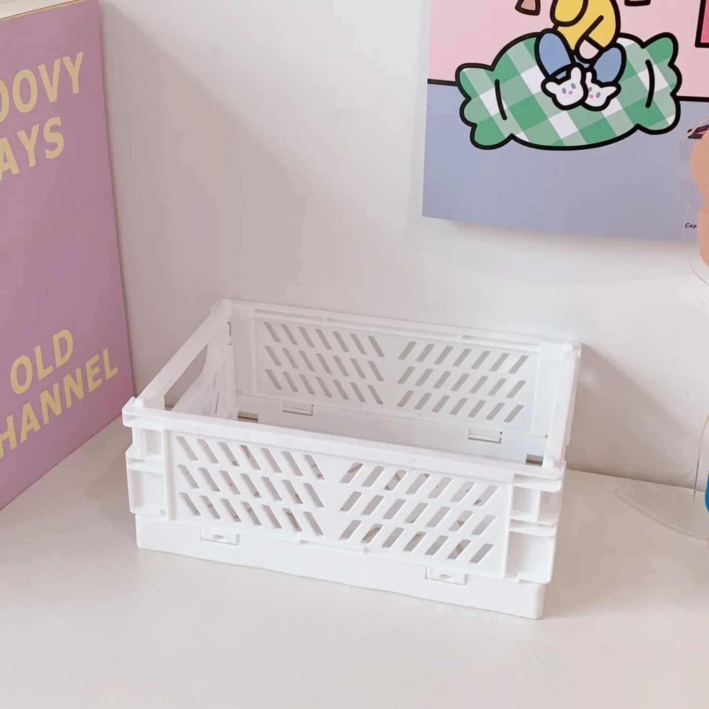 6er Set Einfacher & Niedlicher Schreibtisch-Organizer für Schüler und Büro, Stapelbarer und Klappbarer Kunststoff-Schreibwarenhalter