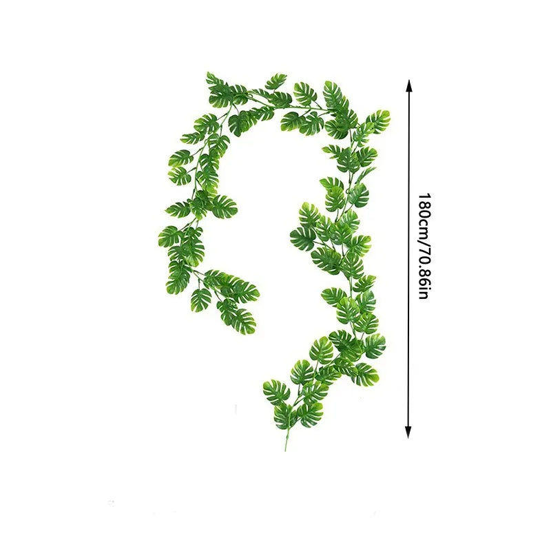 Künstliche Grünpflanzen Ranke 72 Mesh – Dekoblatt-Girlande für Weihnachten, Hochzeit, Garten, Wand und Vasen