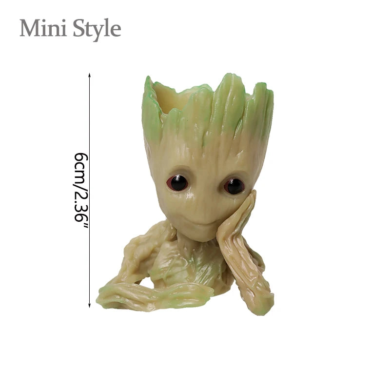 Miniatur Dekofigur 5 cm, Cartoon Baum-Männchen Desktop Ornament, Handgefertigte Büro- und Wohnraumdekoration