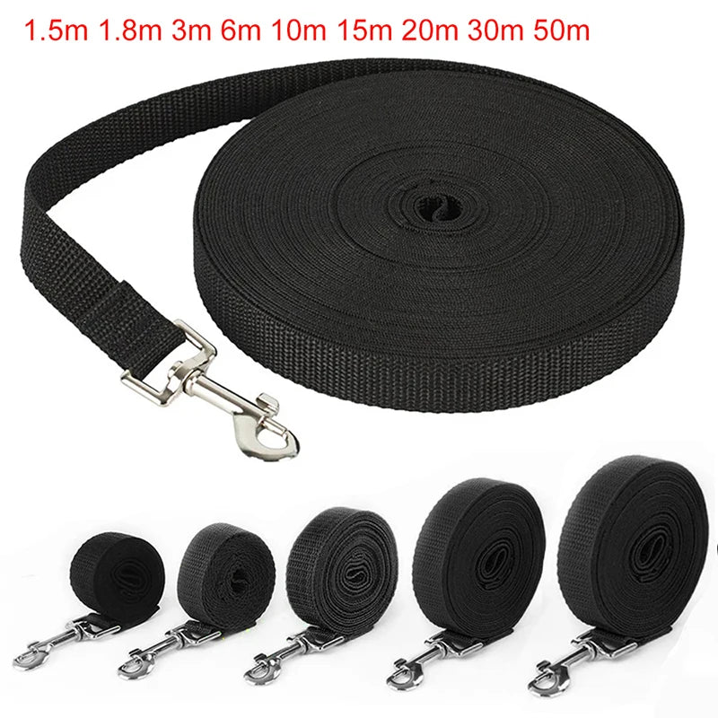 Nylon-Trainingsleine für Hunde – 10 m / 15 m / 20 m / 30 m / 50 m Hundeleine für kleine & große Hunde, Welpen, Outdoor-Spaziergänge