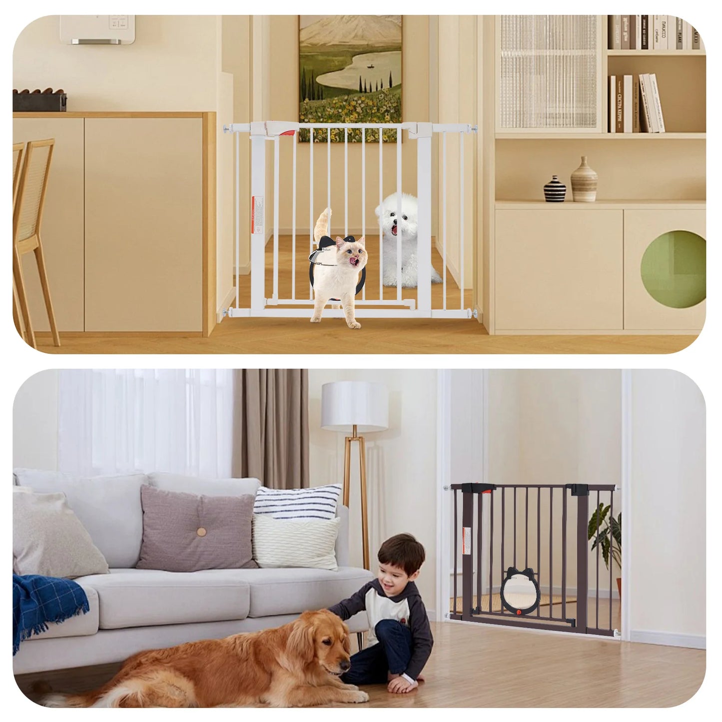 Verstellbares Haustier- und Kindergitter – Ausziehbares Sicherheitsgitter 75–103 cm für Türen, Treppen, Innenbereich