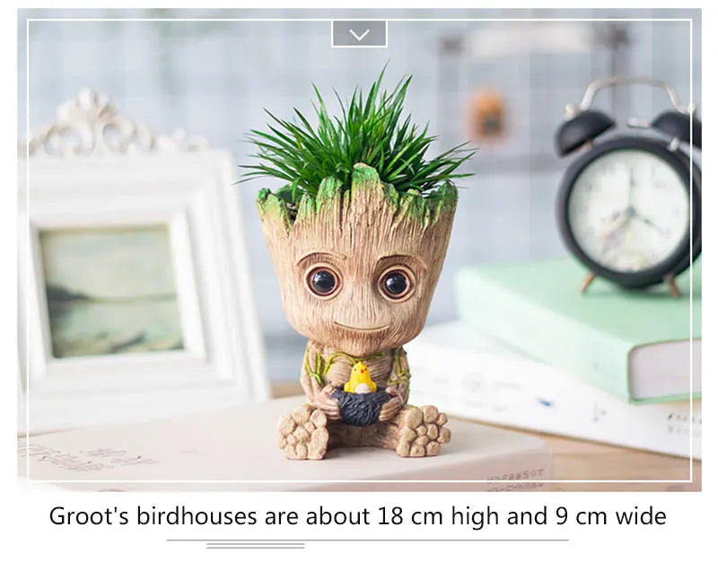 Miniatur Dekofigur 5 cm, Cartoon Baum-Männchen Desktop Ornament, Handgefertigte Büro- und Wohnraumdekoration