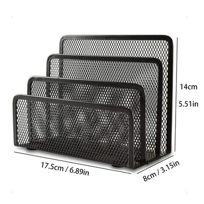 Metall Mesh Schreibtisch Organizer 3-fach – Dokumentenhalter für Büro, Papier und Magazine