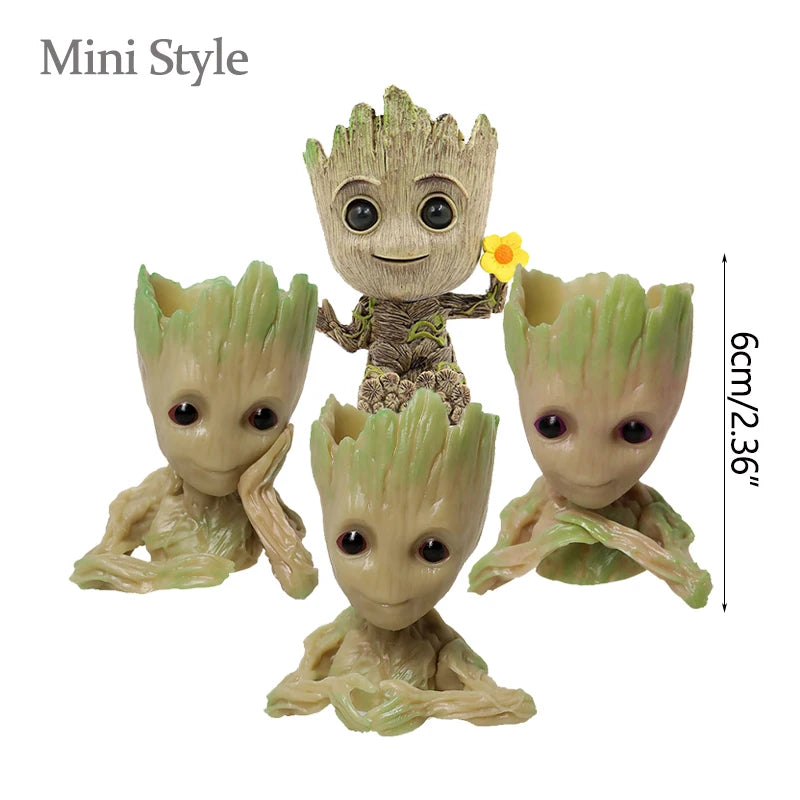Miniatur Dekofigur 5 cm, Cartoon Baum-Männchen Desktop Ornament, Handgefertigte Büro- und Wohnraumdekoration