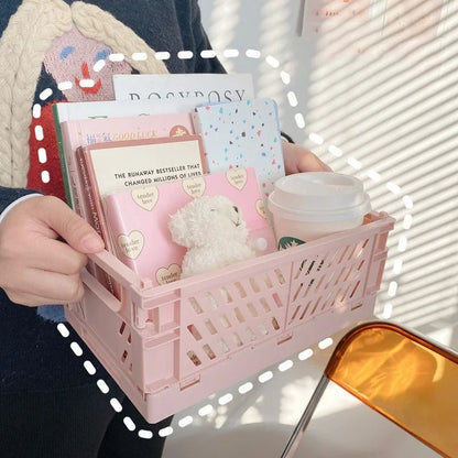 6er Set Einfacher & Niedlicher Schreibtisch-Organizer für Schüler und Büro, Stapelbarer und Klappbarer Kunststoff-Schreibwarenhalter