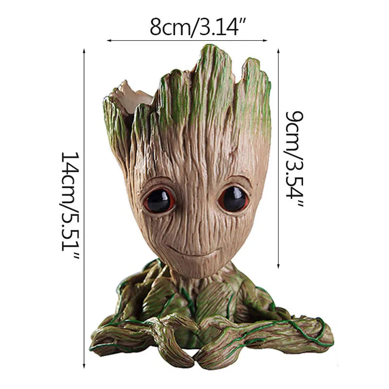 Miniatur Dekofigur 5 cm, Cartoon Baum-Männchen Desktop Ornament, Handgefertigte Büro- und Wohnraumdekoration