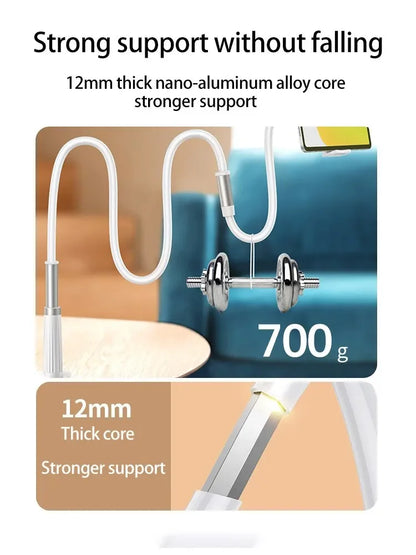 Smartphone-Halterung mit Schwanenhals – Bettseitige & Desktop-Klemme, flexibel verstellbar