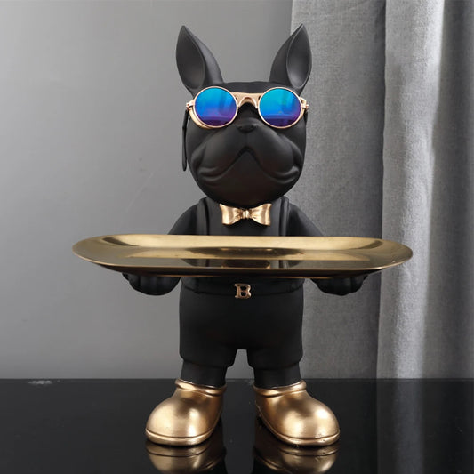 Bulldogge Dekofigur – Kreative Tierstatue für Wohnzimmer, Schlafzimmer und Büro Innenraumdekoration