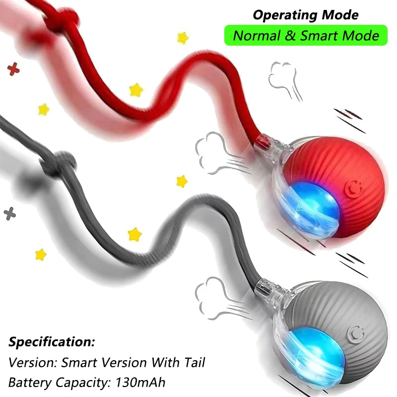 🐾 Intelligenter Interaktiver Spielball für Hunde & Katzen – Automatisch rollend mit Schwanz, wiederaufladbares elektrisches Haustierspielzeug mit Bewegungs- & Maus-Simulation