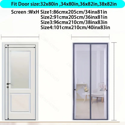 Magnet-Fliegengitter Tür – Einfach zu installieren, Insektenschutz, Freihändig schließend, langlebiges Netz