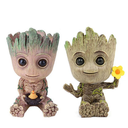 Miniatur Dekofigur 5 cm, Cartoon Baum-Männchen Desktop Ornament, Handgefertigte Büro- und Wohnraumdekoration
