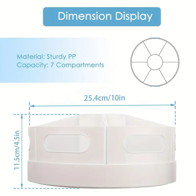 360° Drehbarer Schreibtisch-Organizer mit 7 herausnehmbaren Fächern, Mehrfach-Stifthalter für Büro und Schule