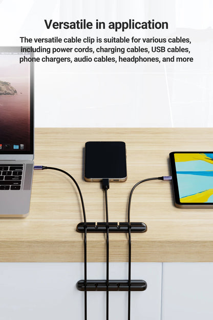 Selbstklebende Kabelclips – Kabelhalter für Schreibtisch, Nachttisch, USB- und Stromkabel, Maus- und Datenkabel