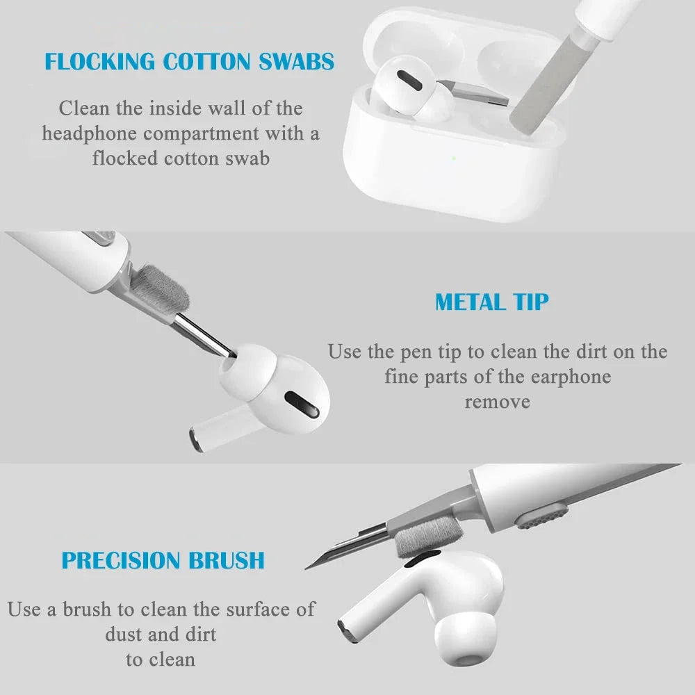 AirPods & Earbuds Reinigungswerkzeug – 3-in-1 Bürstenstift für Headset und Case
