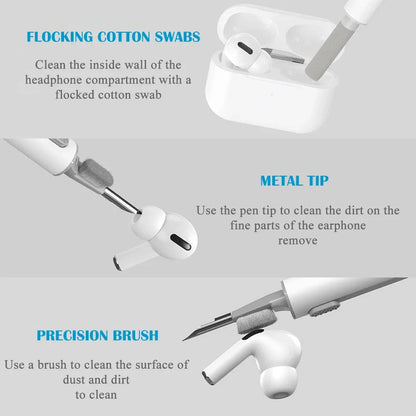 AirPods & Earbuds Reinigungswerkzeug – 3-in-1 Bürstenstift für Headset und Case