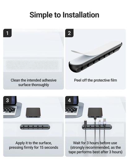 Selbstklebende Kabelclips – Kabelhalter für Schreibtisch, Nachttisch, USB- und Stromkabel, Maus- und Datenkabel