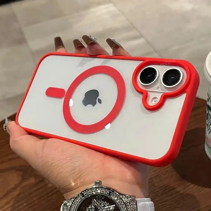 Transparente Smartphone-Hülle aus Acryl – Magnetische Schutzhülle kompatibel mit iPhone 11–16, kabelloses Laden möglich