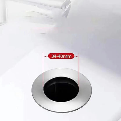 Universal Waschbecken-Abflussstöpsel mit Pop-up & Haarfänger – Chrom/Metall Filter, leicht zu drücken