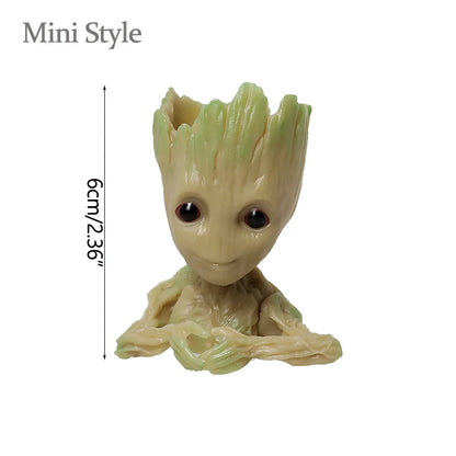 Miniatur Dekofigur 5 cm, Cartoon Baum-Männchen Desktop Ornament, Handgefertigte Büro- und Wohnraumdekoration
