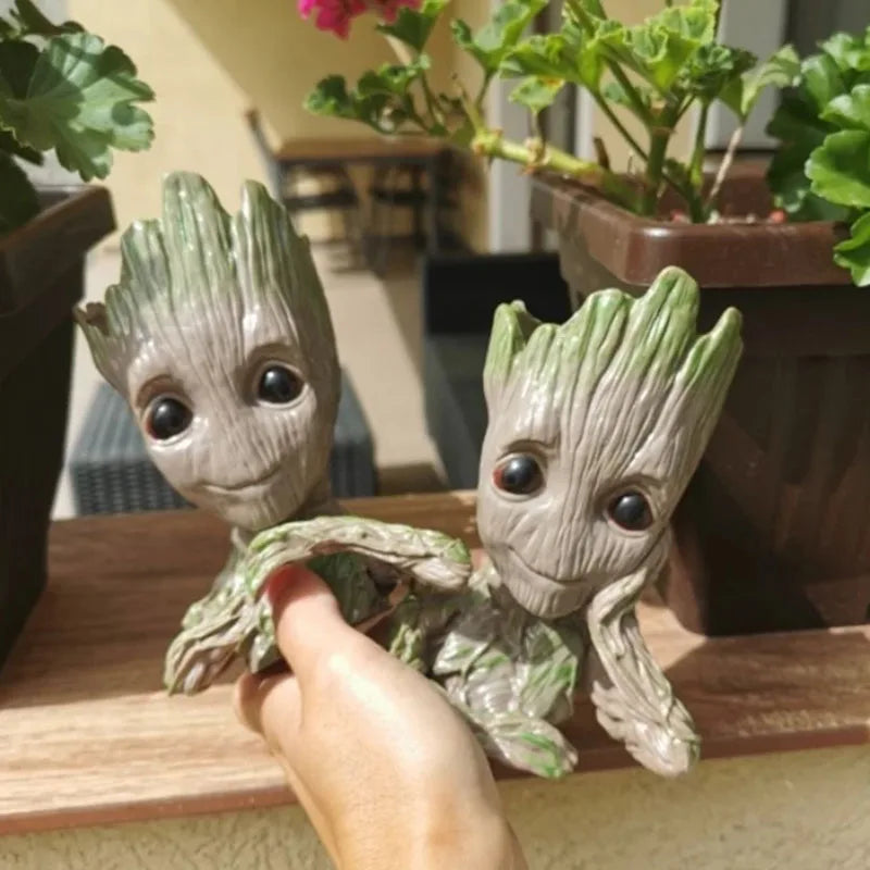 Miniatur Dekofigur 5 cm, Cartoon Baum-Männchen Desktop Ornament, Handgefertigte Büro- und Wohnraumdekoration