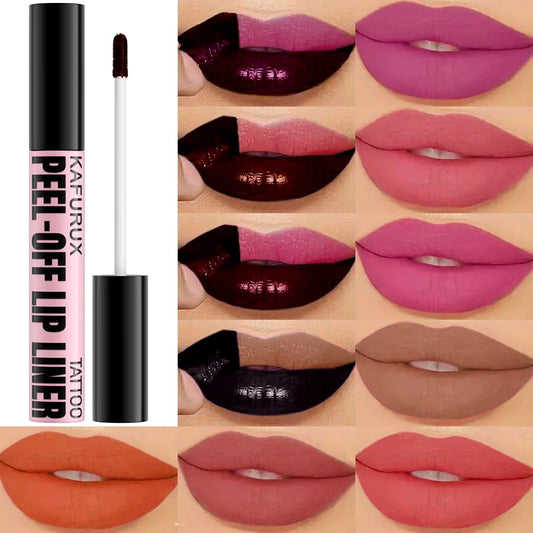 7 Colors Peel-Off Lip Tint – Langhaltender Wasserfester Lippenstift, Nicht-Klebend, Pink, Makeup Lip Gloss