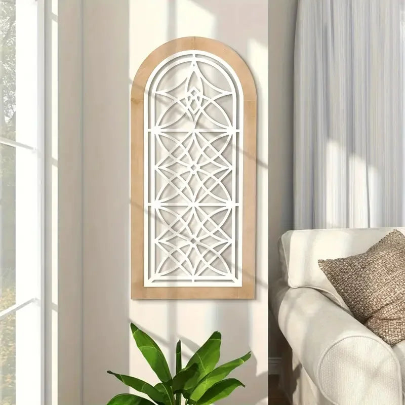 2er Set Bogen-Wanddeko aus Holz – Vintage Landhaus Wandkunst für stilvolles Zuhause