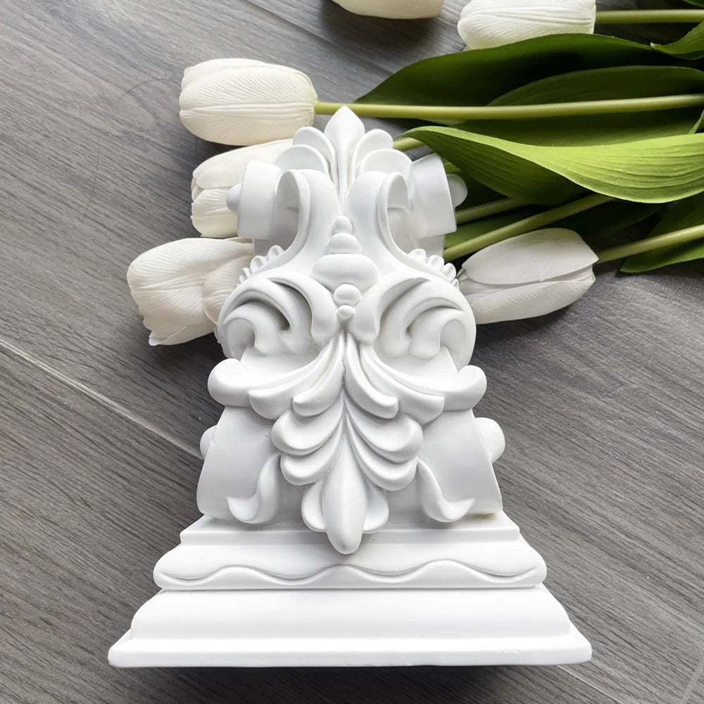 Elegante PU Zierkonsole – Geschwungenes Deko-Wandelement im französischen Stil