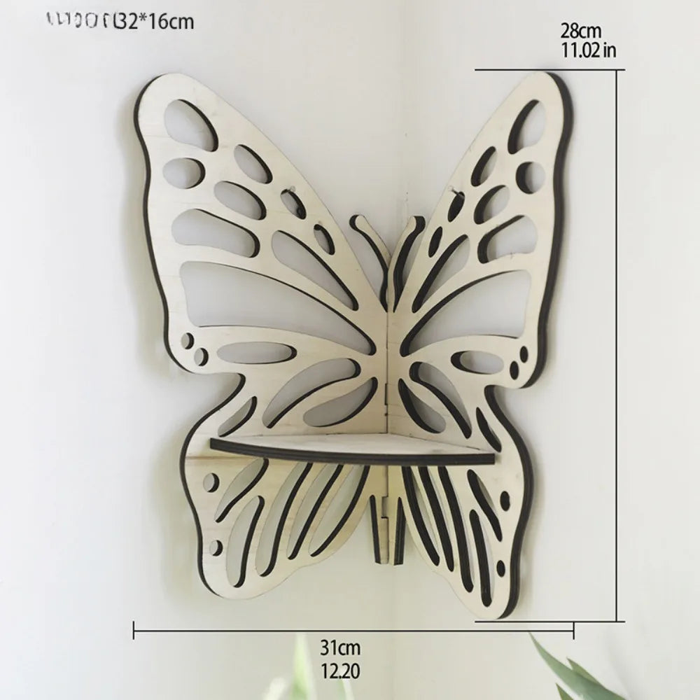 Schmetterling Wandregal aus Holz – Stilvolle Wanddekoration mit praktischem Stauraum