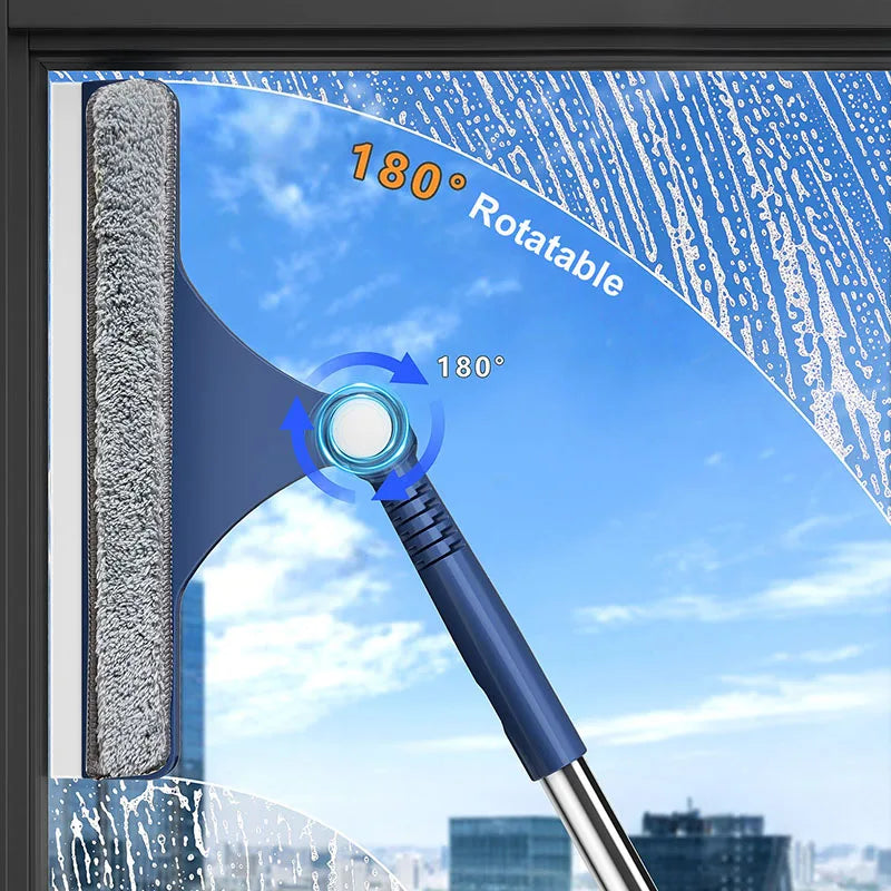 Fensterreiniger doppelseitig mit Teleskopgriff – Glaswischer für Haushalt und Auto