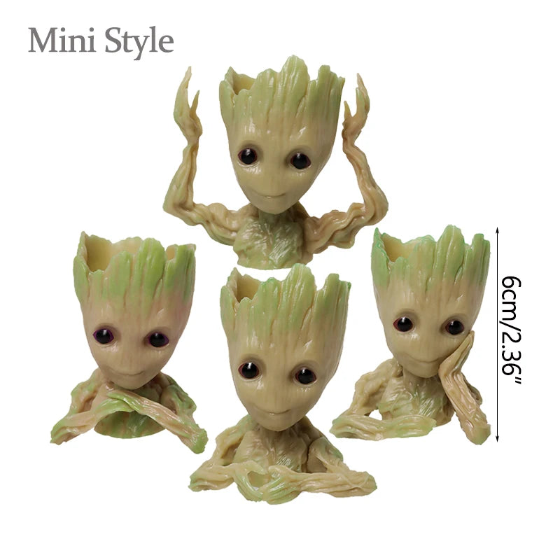 Miniatur Dekofigur 5 cm, Cartoon Baum-Männchen Desktop Ornament, Handgefertigte Büro- und Wohnraumdekoration