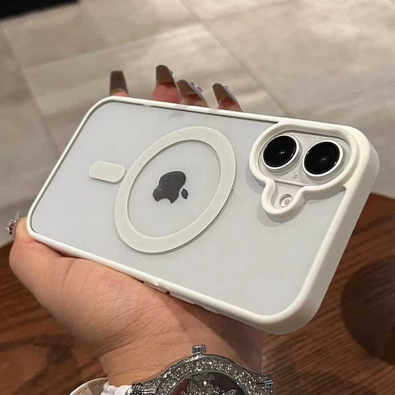 Transparente Smartphone-Hülle aus Acryl – Magnetische Schutzhülle kompatibel mit iPhone 11–16, kabelloses Laden möglich