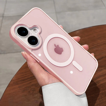 Transparente Smartphone-Hülle aus Acryl – Magnetische Schutzhülle kompatibel mit iPhone 11–16, kabelloses Laden möglich