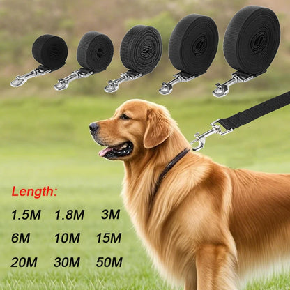Nylon-Trainingsleine für Hunde – 10 m / 15 m / 20 m / 30 m / 50 m Hundeleine für kleine & große Hunde, Welpen, Outdoor-Spaziergänge