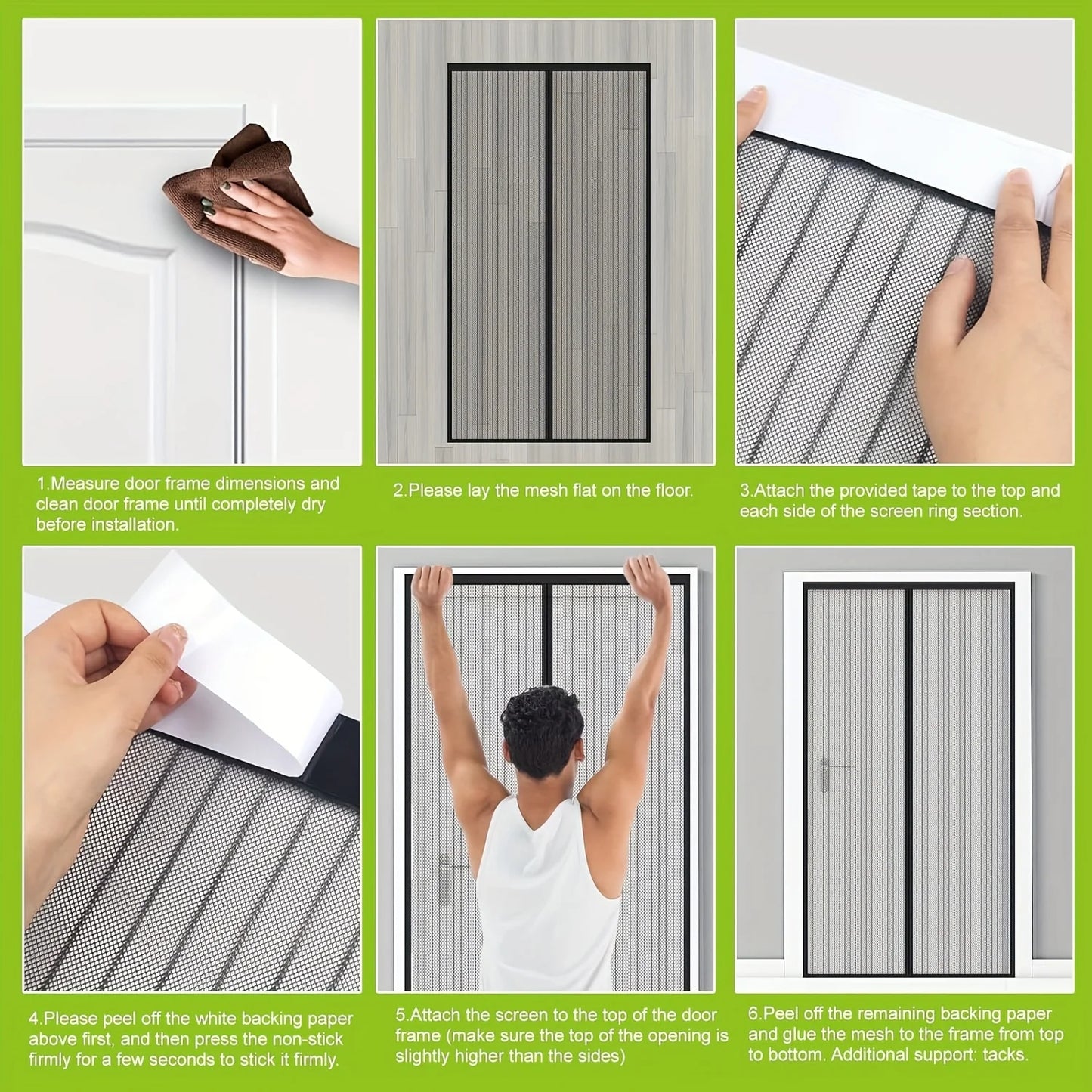 Magnet-Fliegengitter Tür – Einfach zu installieren, Insektenschutz, Freihändig schließend, langlebiges Netz