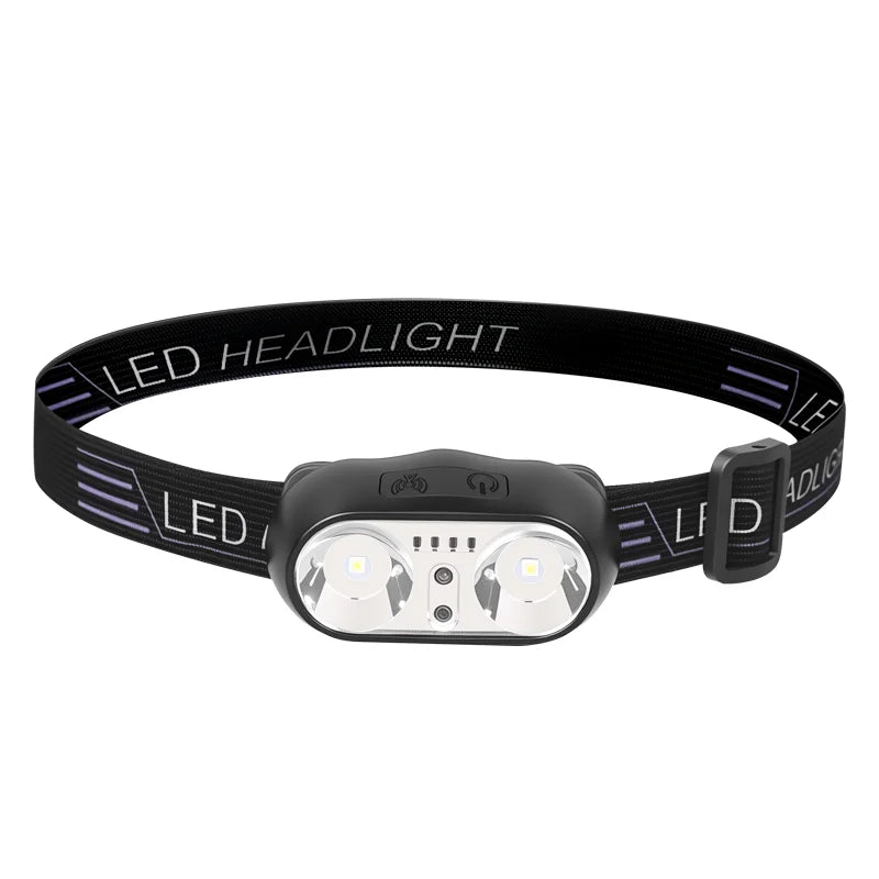 USB wiederaufladbare LED Stirnlampe – COB Arbeitslicht, wasserdicht, Sensorlicht, ideal für Angeln, Camping & Outdoor