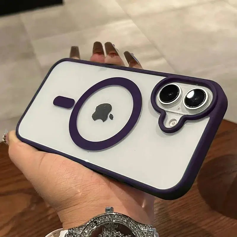 Transparente Smartphone-Hülle aus Acryl – Magnetische Schutzhülle kompatibel mit iPhone 11–16, kabelloses Laden möglich
