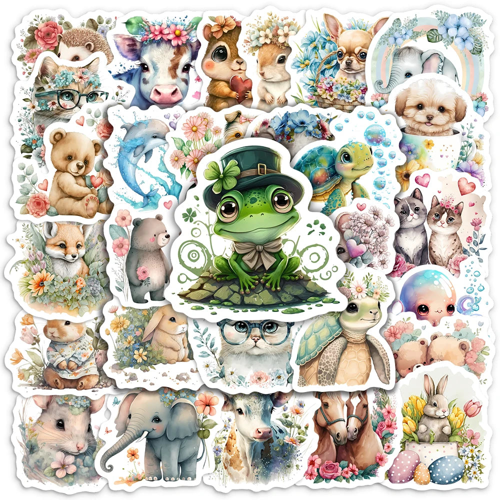 Niedliche Tieraufkleber – DIY Sticker für Kinder, Tagebuch, Scrapbook, Laptop, Handy und Koffer, wasserfest